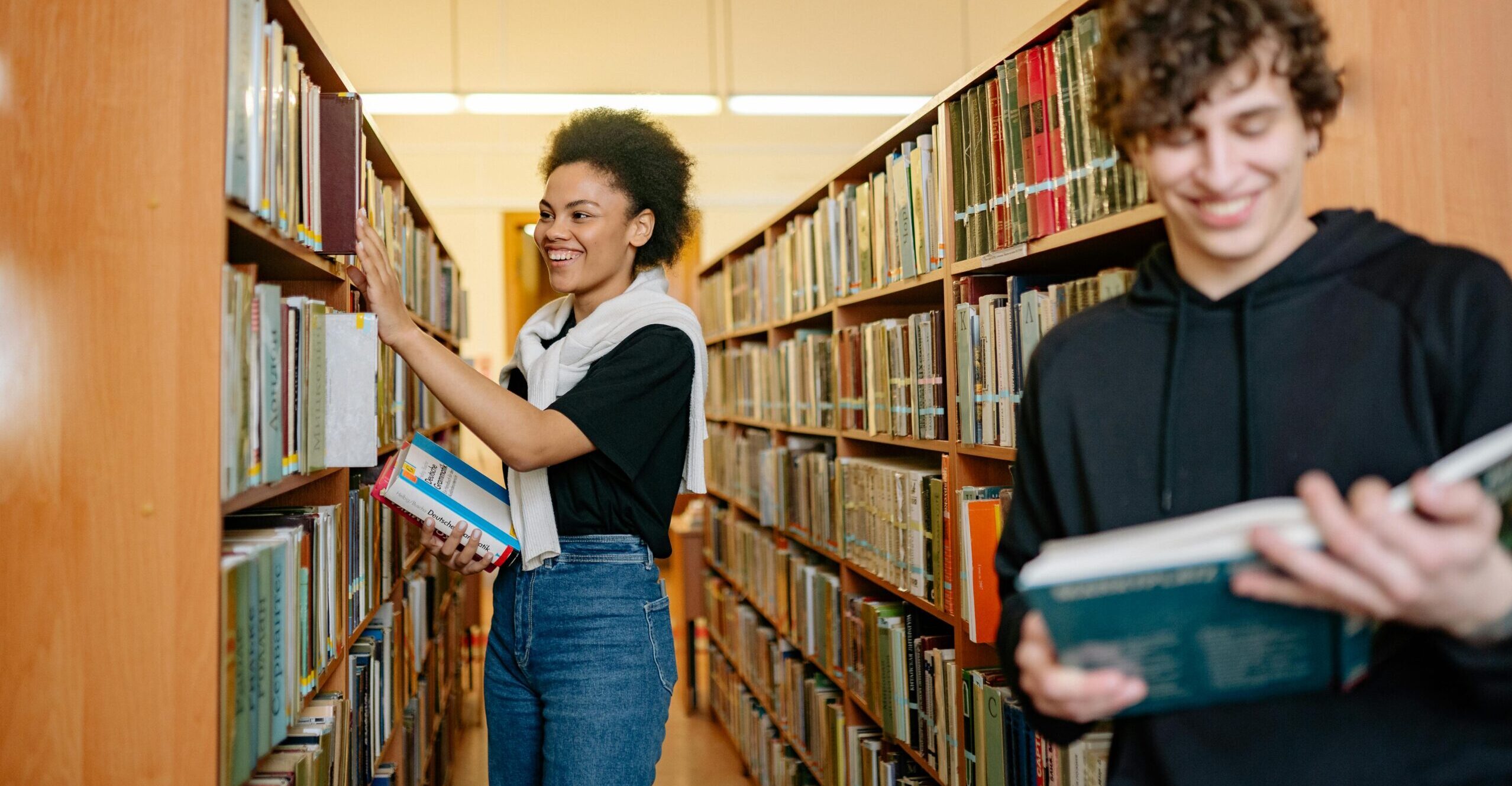 Man and Woman in the Library
